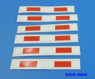 LEGO® (11) Sticker (7936) Aufkleber /  für Lego 1x8 weiß/rot Schranke