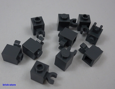 LEGO®  / dunkelgraue / 1x1 Steine vertikal horizontal Clip / 10 Stück