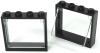 LEGO® schwarze / City 1x4x3 Fenster mit Scheibe 2 Stück