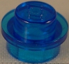 Transparent blau 1x1x0.33 Rundstein/Knopf ID:6141 Neuware